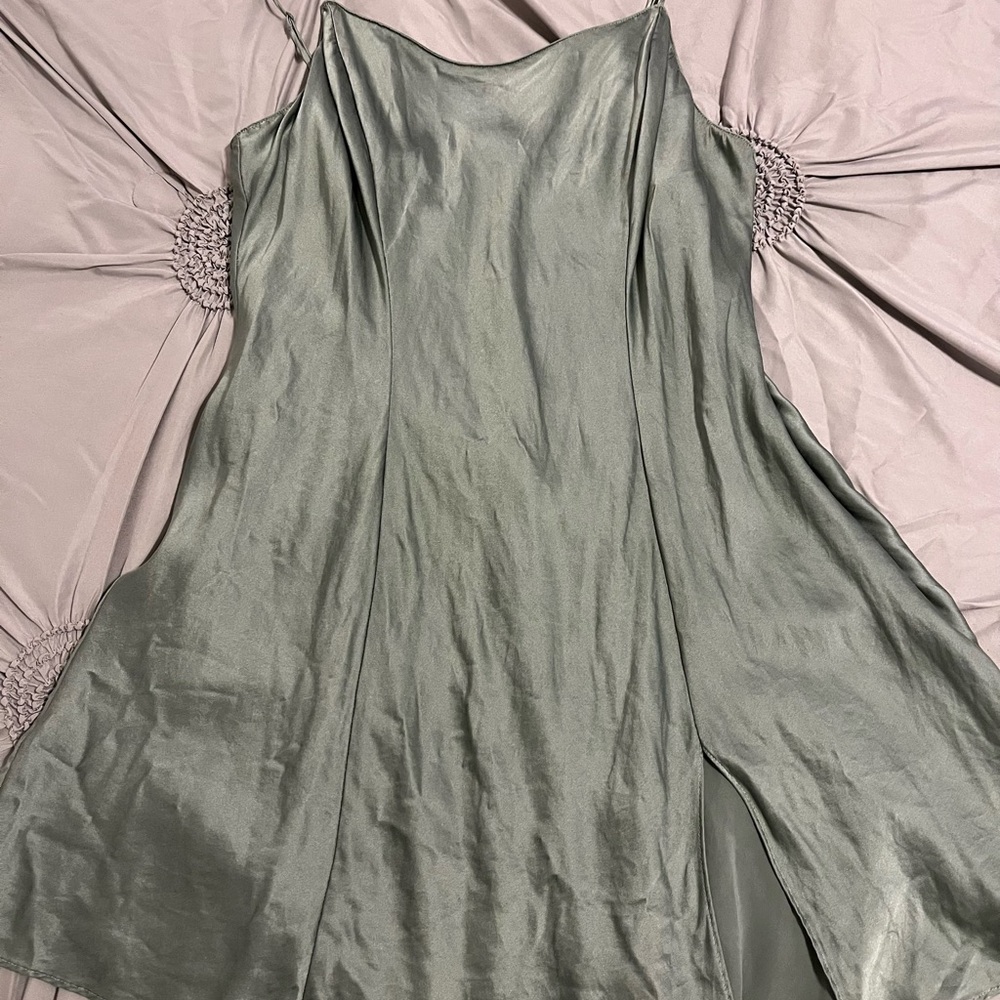 Victoria's Secret Silk Slip Dress in Green